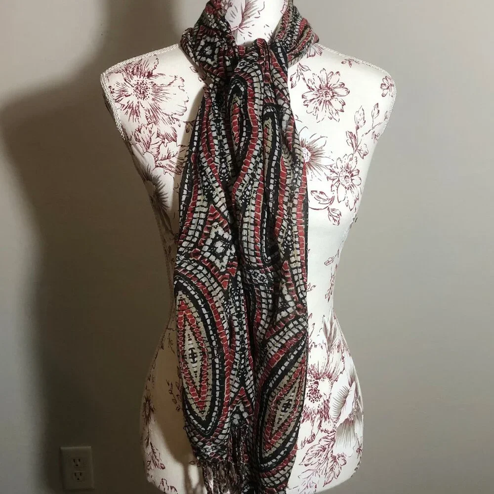 Boho Luxe Scarf | Protective Eye Motif & Mosaic Design